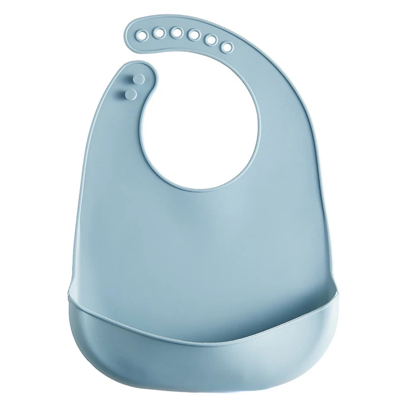 Premium Soft Silicone Baby Bib with Food Catcher – Waterproof & Safe