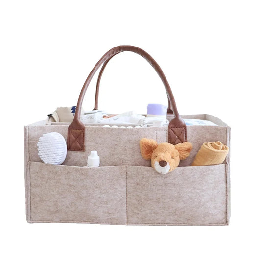Baby Nursery Felt Organiser – Portable Diaper Caddy with Compartments