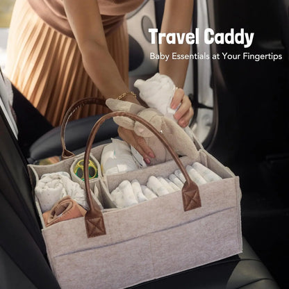 Baby Nursery Felt Organiser – Portable Diaper Caddy with Compartments