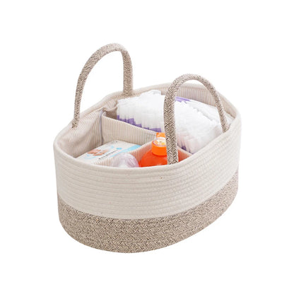 Cotton Rope Baby Nursery Caddy – Portable Nappy Organiser