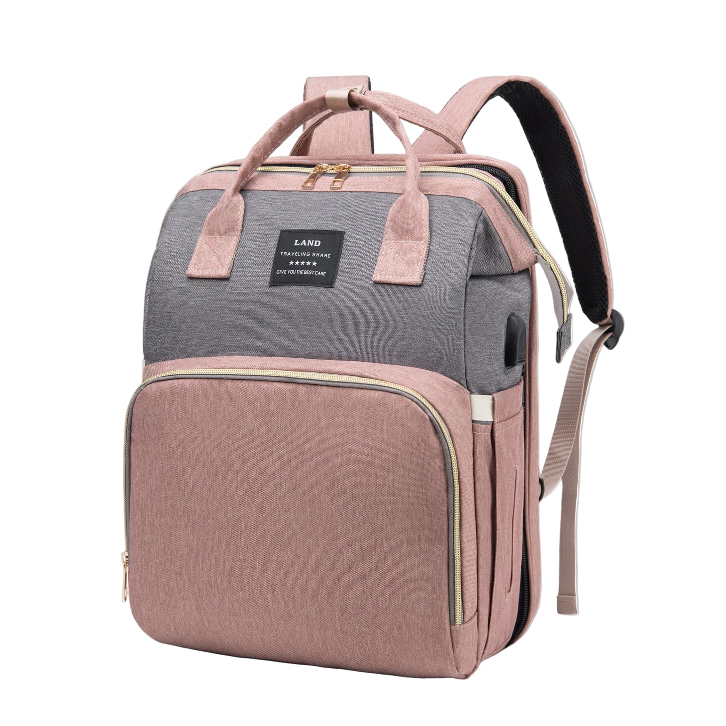 3-in-1 Maternity Backpack with Folding Baby Crib – Large Capacity Bag