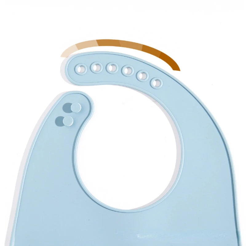 Premium Soft Silicone Baby Bib with Food Catcher – Waterproof & Safe