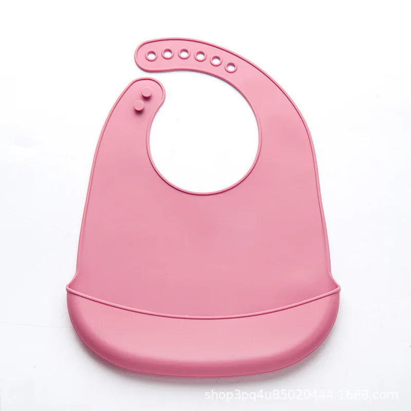 Premium Soft Silicone Baby Bib with Food Catcher – Waterproof & Safe