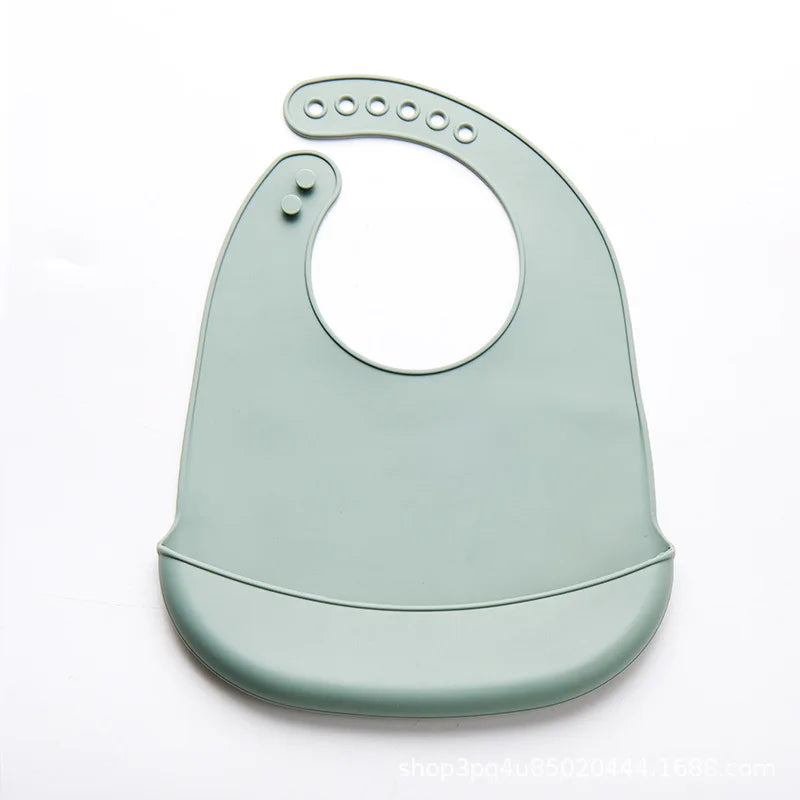 Premium Soft Silicone Baby Bib with Food Catcher – Waterproof & Safe