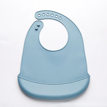 Premium Soft Silicone Baby Bib with Food Catcher – Waterproof & Safe